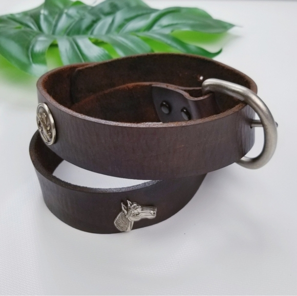 Genuine Leather Solid Brass Belt Horse Ram main image 7